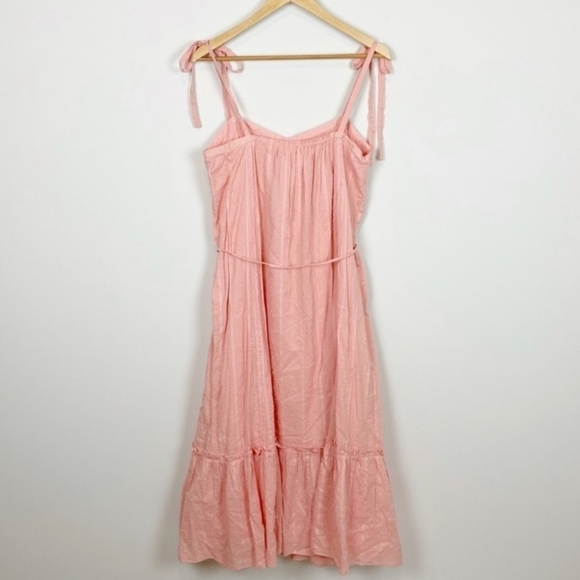 Rebecca Taylor LA VIE Kelsey Textured Midi Dress In Color Blossom Size L - Picture 3 of 16